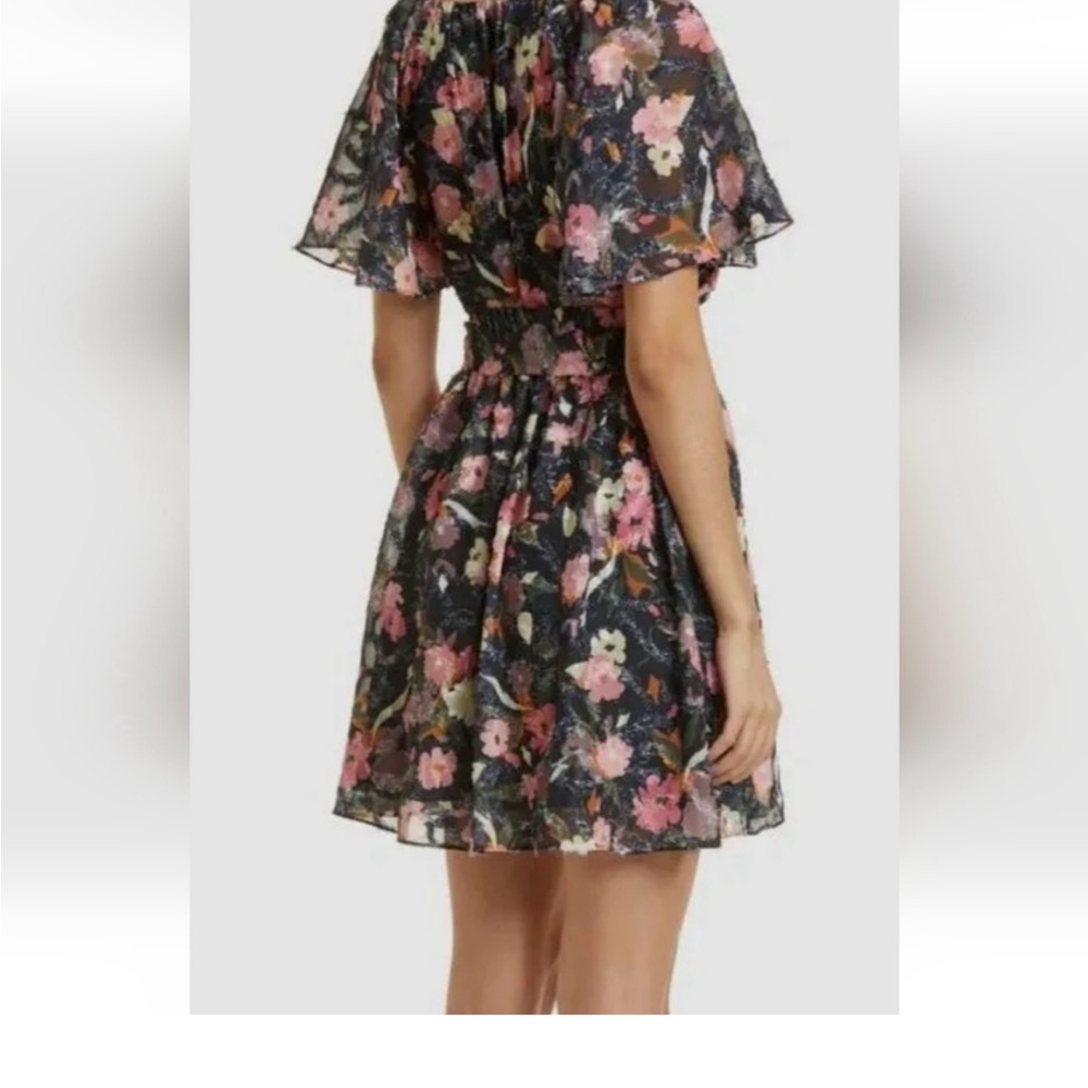 NWT Tanya Taylor Mara Floral Print V-Neck A-Line Mini Dress Size 6 - Picture 2 of 7